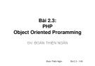 Bài giảng Phát triển ứng dụng nguồn mở: Bài 2.3 - Đoàn Thiện Ngân