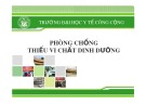 Bài giảng Dinh dưỡng an toàn vệ sinh thực phẩm: Phòng chống thiếu vi chất dinh dưỡng - ĐH Y tế công cộng