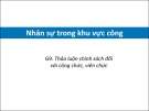 Bài giảng Quản trị nhà nước: Nhân sự trong khu vực công