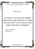 Đề tài: Xây dựng và sử dụng bản đồ khái niệm vào dạy học chương “Các định luật bảo toàn” Vật lý 10 ban Cơ bản với sự trợ giúp của Website
