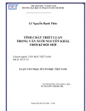 Luận văn Thạc sĩ Văn học Việt Nam: Tính chất triết luận trong văn xuôi Nguyễn Khải, thời kì đổi mới