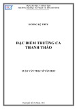 Luận văn Thạc sĩ Văn học: Đặc điểm trường ca Thanh Thảo