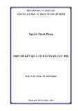 Luận văn Thạc sĩ Toán học: Một số kết quả về bài toán cực trị