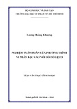 Luận văn Thạc sĩ Toán học: Nghiệm tuần hoàn của phương trình vi phân bậc cao với đối số lệch