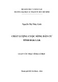 Luận văn Thạc sĩ Địa lí học: Chất lượng cuộc sống dân cư tỉnh Đắk Lắk