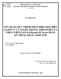 Luận văn Thạc sĩ Sinh học: Xây dựng quy trình phát hiện đột biến rtA181V/T và rtN236T kháng Adefovir của Virus viêm gan B (Hepatitis B Virus) bằng kỹ thuật Real Time PCR