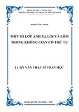 Luận văn Thạc sĩ Toán học: Một số lớp ánh xạ lồi và lõm trong không gian có thứ tự