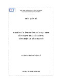 Luận án Tiến sĩ Vật lý: Nghiên cứu ảnh hưởng của Mặt trời lên trạng thái của lớp F2 tầng điện ly xích đạo từ