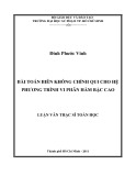 Luận văn Thạc sĩ Toán học: Bài toán biên không chính qui cho hệ phương trình vi phân hàm bậc cao