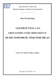 Luận văn Thạc sĩ Địa lý học: Giải pháp nâng cao chất lượng cuộc sống dân cư huyện Ninh Phước tỉnh Ninh Thuận