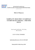 Luận văn Thạc sĩ Sinh học: Nghiên cứu thảm thực vật khô hạn ven biển huyện Ninh Hải - tỉnh Ninh Thuận