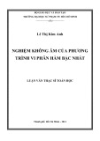 Luận văn Thạc sĩ Toán học: Nghiệm không âm của phương trình vi phân hàm bậc nhất