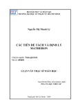 Luận văn Thạc sĩ Toán học: Các tiên đề tách và định lý Matheron