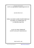 Luận văn Thạc sĩ Kinh tế: Nâng cao chất lượng nguồn nhân lực tại Công ty cổ phần Đầu tư và Thương mại TNG