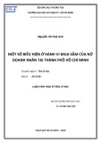 Luận văn Thạc sĩ Tâm lý học: Một số biểu hiện ở hành vi mua sắm của nữ doanh nhân tại thành phồ Hồ Chí Minh