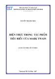 Luận văn Thạc sĩ Văn học: Hiện thực trong tác phẩm tiêu biểu của Mark Twain