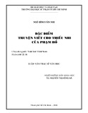 Luận văn Thạc sĩ Văn học: Đặc điểm truyện viết cho thiếu nhi của Phạm Hổ