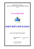 Luận văn Thạc sĩ Toán học: Phép biến đổi Radon