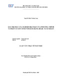 Luận văn Thạc sĩ Toán học: Giá trị đầu của nghiệm bị chặn của phương trình vi phân tuyến tính với hàm ràng buộc tuần hoàn