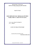 Luận văn Thạc sĩ Toán học: Khái niệm dầy đặc trong đại số theo nghĩa Tôpô và một số ứng dụng