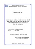 Luận văn Thạc sĩ Giáo dục học: Thực trạng quản lý việc duy trì sĩ số học sinh tại các trường trung cấp chuyên nghiệp ngoài công lập ở TP Hồ Chí Minh