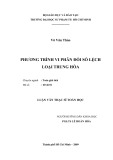 Luận văn Thạc sĩ Toán học: Phương trình vi phân đối số lệch loại trung hòa