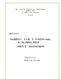 Tiểu luận Vật lý: Nghiên cứu chế tạo màng SnO2 bằng phương pháp phún xạ Magnetron