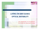 Bài thuyết trình Lưỡng ổn định quang Optical Bistability
