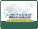 Bài giảng Kỹ thuật tối ưu trong TNN - Một số kỹ thuật cụ thể: Quy hoạch tuyến tính trong TNN