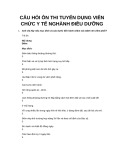 Câu hỏi ôn thi tuyển dụng viên chức Y tế ngành Điều dưỡng