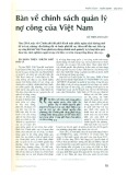 Bàn về chính sách quản lý nợ công của Việt Nam