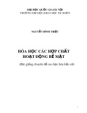 Hóa học các hợp chất hoạt động bề mặt (Bài giảng chuyên đề Cao học Hóa hữu cơ)