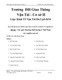 Bài thảo luận Quản lý chất lượng và dịch vụ: Các giải thưởng chất lượng ở Việt Nam và ý nghĩa của nó