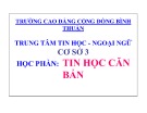 Bài giảng Học phần Tin học căn bản