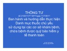 Bài giảng Thông tư số 31/2011/TT-BYT ngày 11/7/2011 - Ban hành và hướng dẫn thực hiện danh mục thuốc chủ yếu sử dụng tại các cơ sở khám bệnh, chữa bệnh được Quỹ Bảo hiểm y tế thanh toán