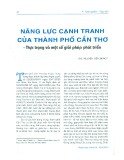 Năng lực cạnh tranh của thành phố Cần Thơ - Thực trạng và một số giải pháp phát triển