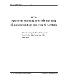 Nghiên cứu khả năng xử lý chất hoạt động bề mặt của bùn hoạt tính trong bể Aerotank