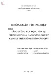 Khóa luận tốt nghiệp: Tăng cường huy động vốn tại Chi nhánh Ngân hàng Nông nghiệp và Phát triển Nông thôn Cầu Giấy