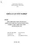 Khóa luận tốt nghiệp: Phát triển hoạt động thanh toán không dùng tiền mặt tại Ngân hàng nông nghiệp và Phát triển nông thôn Chi nhánh Sóc Sơn