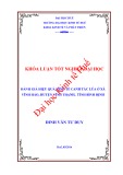 Khóa luận tốt nghiệp: Đánh giá hiệu quả kinh tế canh tác lúa ở xã Vĩnh Hảo, huyện Vĩnh Thạnh, tỉnh Bình Định