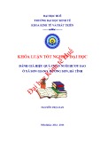 Khóa luận tốt nghiệp: Đánh giá hiệu quả chăn nuôi hươu sao ở xã Sơn Giang, Hương Sơn, Hà Tĩnh