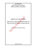 Khóa luận tốt nghiệp: Phân tích các nhân tố ảnh hưởng đến lạm phát tại Việt Nam trong giai đoạn 2005-2014