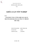 Khóa luận tốt nghiệp: Giải pháp tăng cường hiệu quả quản trị vốn kinh doanh tại Công ty Trí Đức Phú Thọ