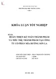 Khóa luận tốt nghiệp: Hoàn thiện kế toán thành phẩm và tiêu thụ thành phẩm tại Công ty Cổ phần Mía đường Sơn La