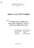 Khóa luận tốt nghiệp: Giải pháp nâng cao hiệu quả hoạt động Marketing - mix tại Khách sạn Sheraton Hà Nội