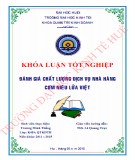 Khóa luận tốt nghiệp Quản trị kinh doanh: Đánh giá chất lượng dịch vụ nhà hàng Cơm Niêu Lửa Việt