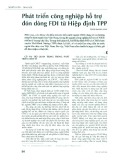 Phát triển công nghiệp hỗ trợ đón dòng FDI từ hiệp định TPP