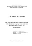 Tiểu luận tốt nghiệp Môi trường tài nguyên: Ứng dụng mô hình toán và công nghệ GIS để phân tích rủi ro ngập lụt và đề xuất giải pháp quản lý sử dụng đất của tỉnh Đồng Tháp