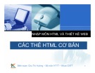 Bài giảng Nhập môn HTML và thiết kế Web: Bài 2 - Các thẻ HTML cơ bản