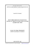 Luận văn Thạc sĩ Kinh tế: Hoàn thiện kiểm soát thanh toán vốn đầu tư CDCB từ nguồn NSNN cấp tỉnh tại KBNN Bắc Ninh